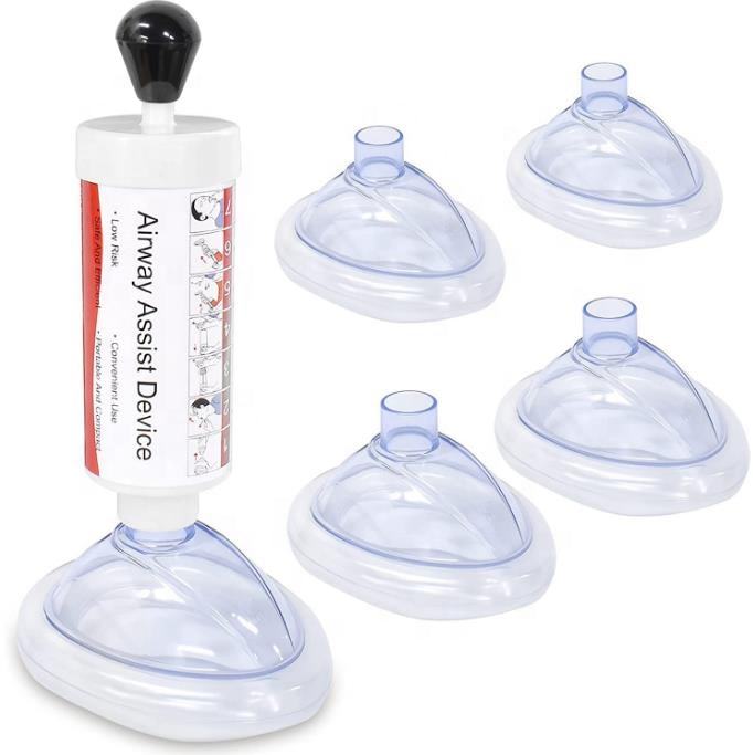 Anti Choking Device Portable First Aid CPR Breathing Face Mask with One-Way Valve Rescue Mask Mouth Faceshield Respirator