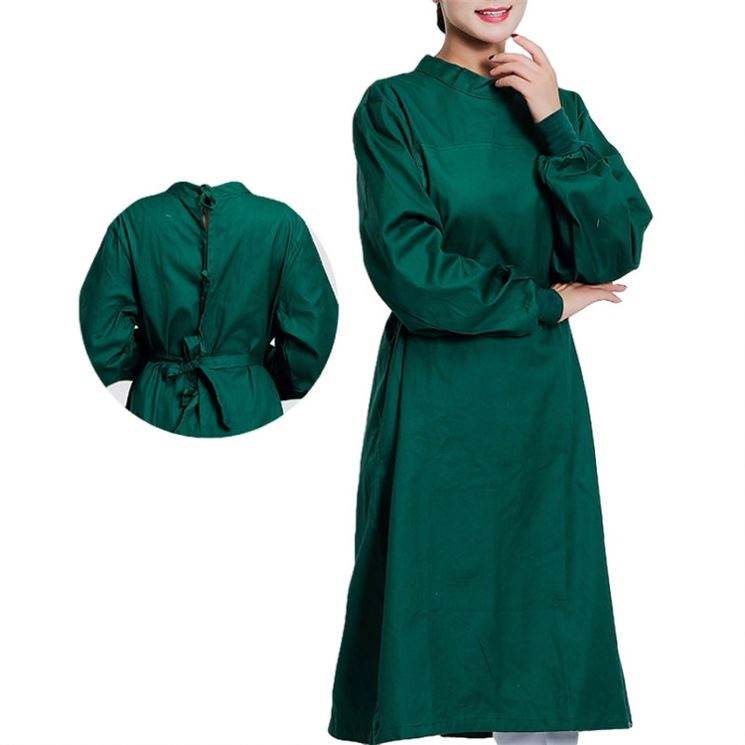 AQTQ Medical Hospital Operating Room Chlorine Resistant Scrub Nurse Doctor Uniforms Washable Reusable Long Sleeve Surgical Gowns
