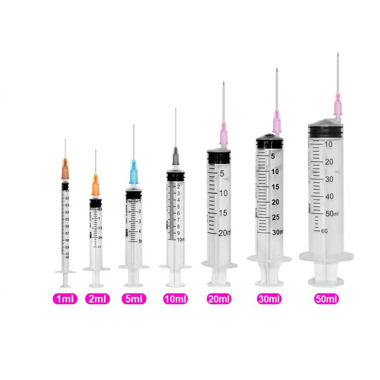 Medical Disposable Plastic 1ml 3ml 5ml 10ml 20ml 50ml Luer Lock Syringe With Needle