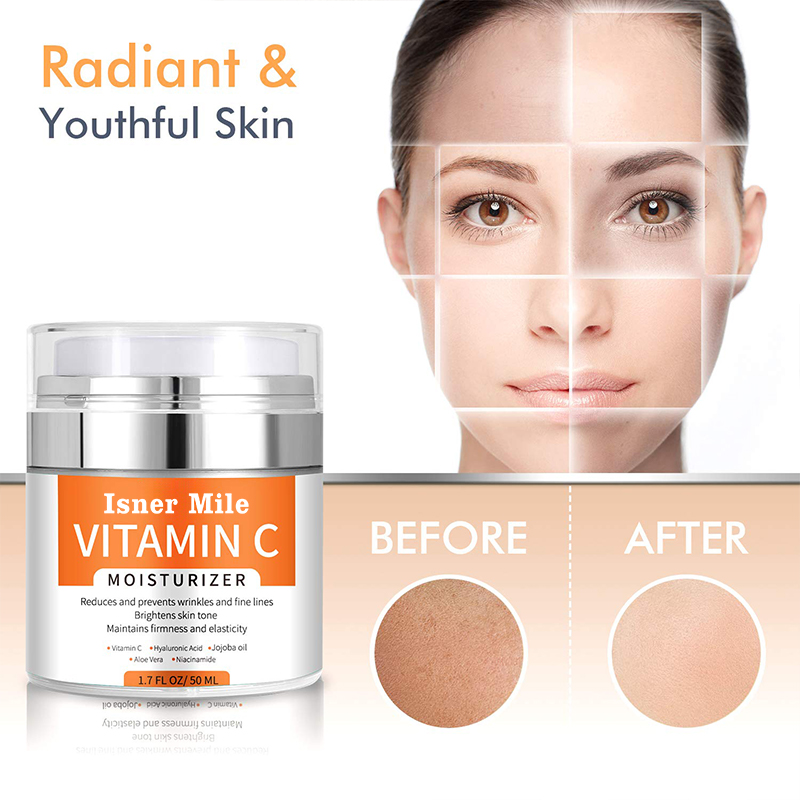Natural Organic Vegan Vitamin C Face Moisturizer Facial Cream Anti-Wrinkle Moisturizing Lotion