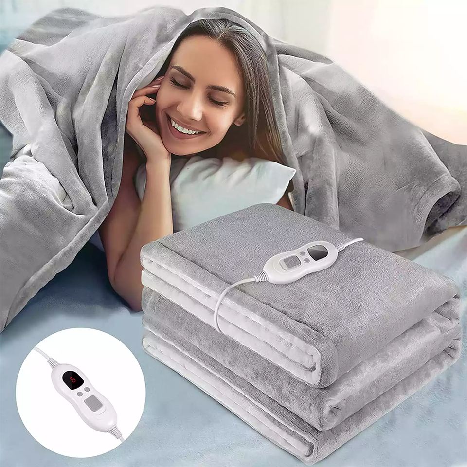 EMAF 110V 240V 60 Inch Electric Heating Blanket Machine Washable Electric Blanket With Dajustable Temperature Grades