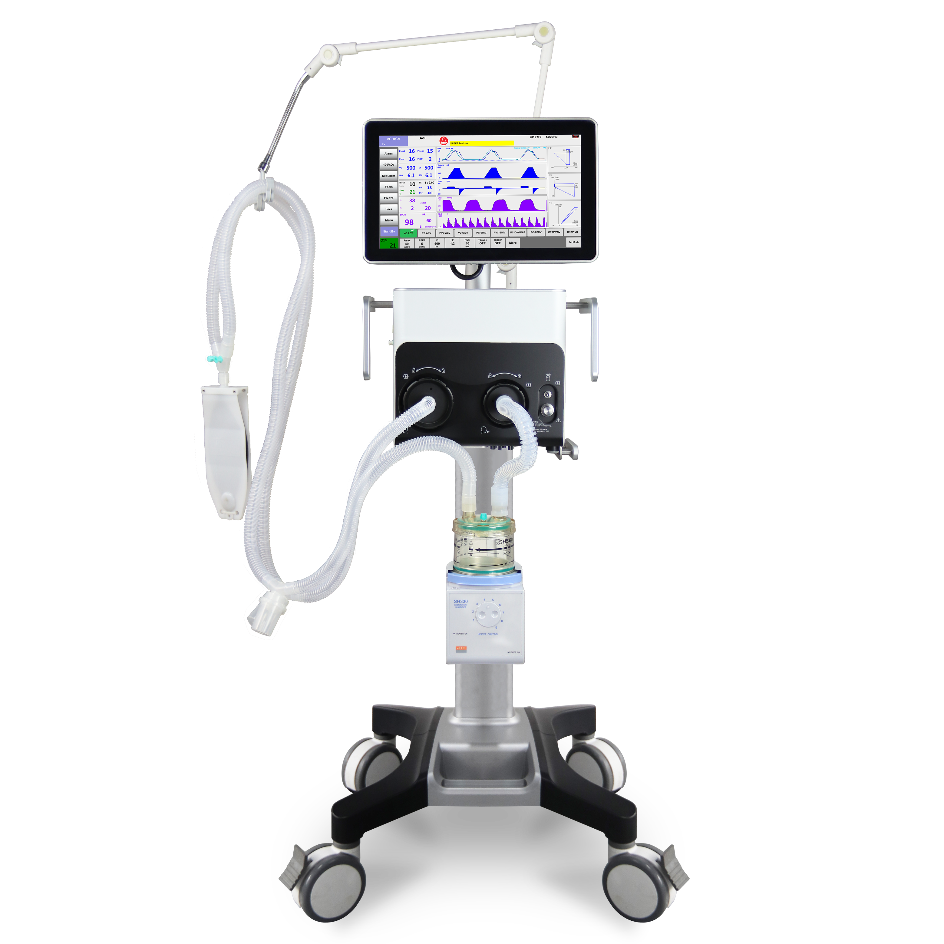 Crius V6 ICU Turbine Ventilation Respiratory Therapy for VC/PC Noninvasive PRVC Respiratory Machine Ventilators