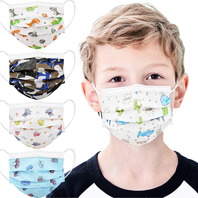 OEM ODM Topeng Cute Children Cartoon Print Pink Facemask Girl Boy Kid Disposable Medical Surgical Face Mask For Outdoor Use
