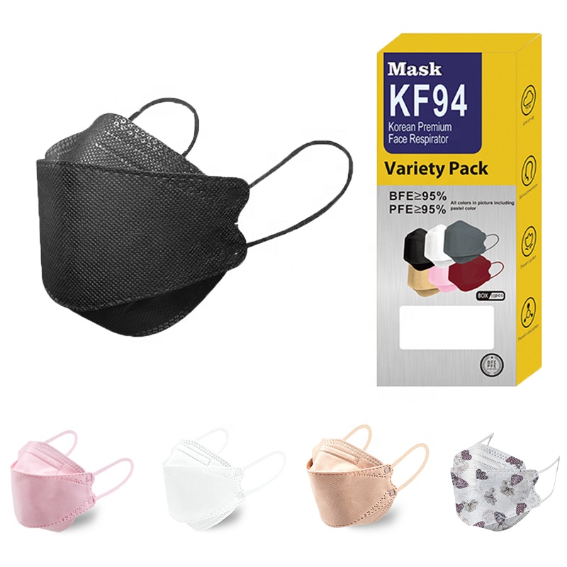 KF94 Fish Mouth Type Willow Leaf Face Medical Mask 4 Ply FFP2 Disposable Korean Masker KF94 Mask Manufacturers