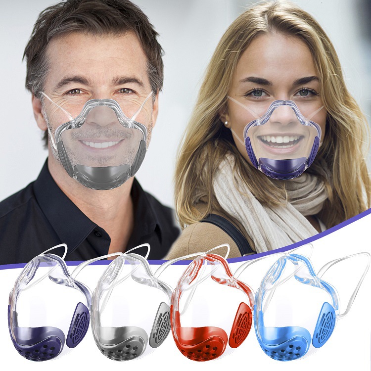 Reusable Lip Language Mask PC Color Breathable Anti-fog Transparent Face Mask Protective Smart Fully Clear Clarity Face shield
