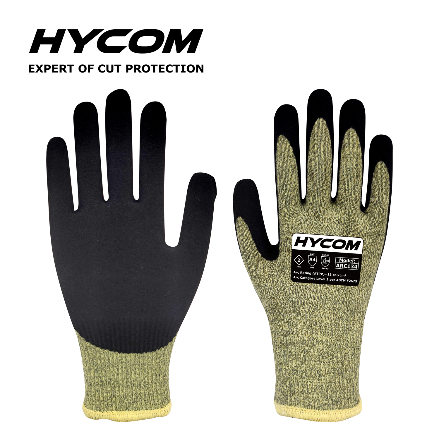 ARC134 professional supplier knitted electric safety arc protective glove for electrical-protection
