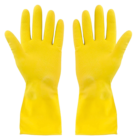 Large Pairs Yellow Cleaning Dish Gloves Professional Natural Rubber Latex Dishwashing Gloves
