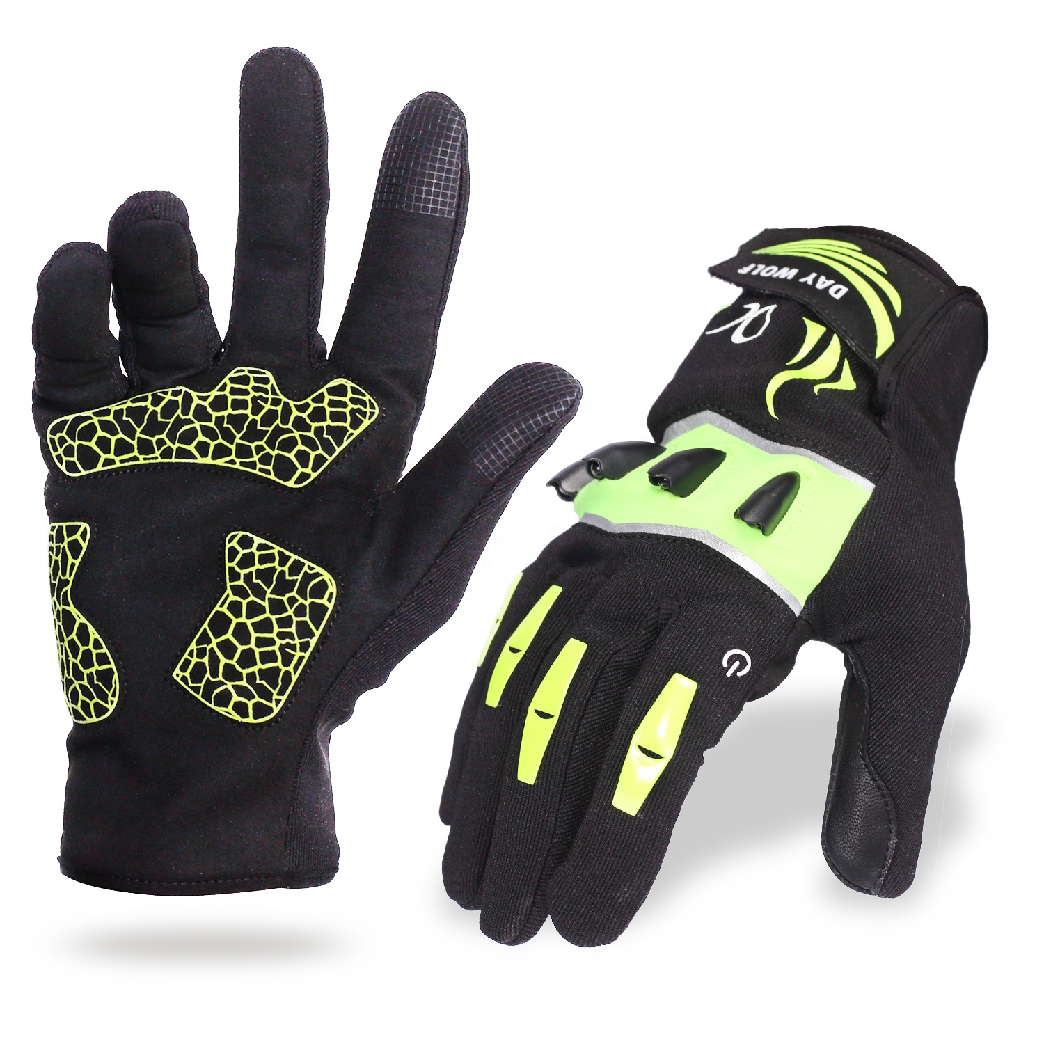 Professional USB 5V Cycling Bike Gloves Men Motorcycle Driving Sport Gloves Touch Screen With LED Lights LED Flashlight Gloves
