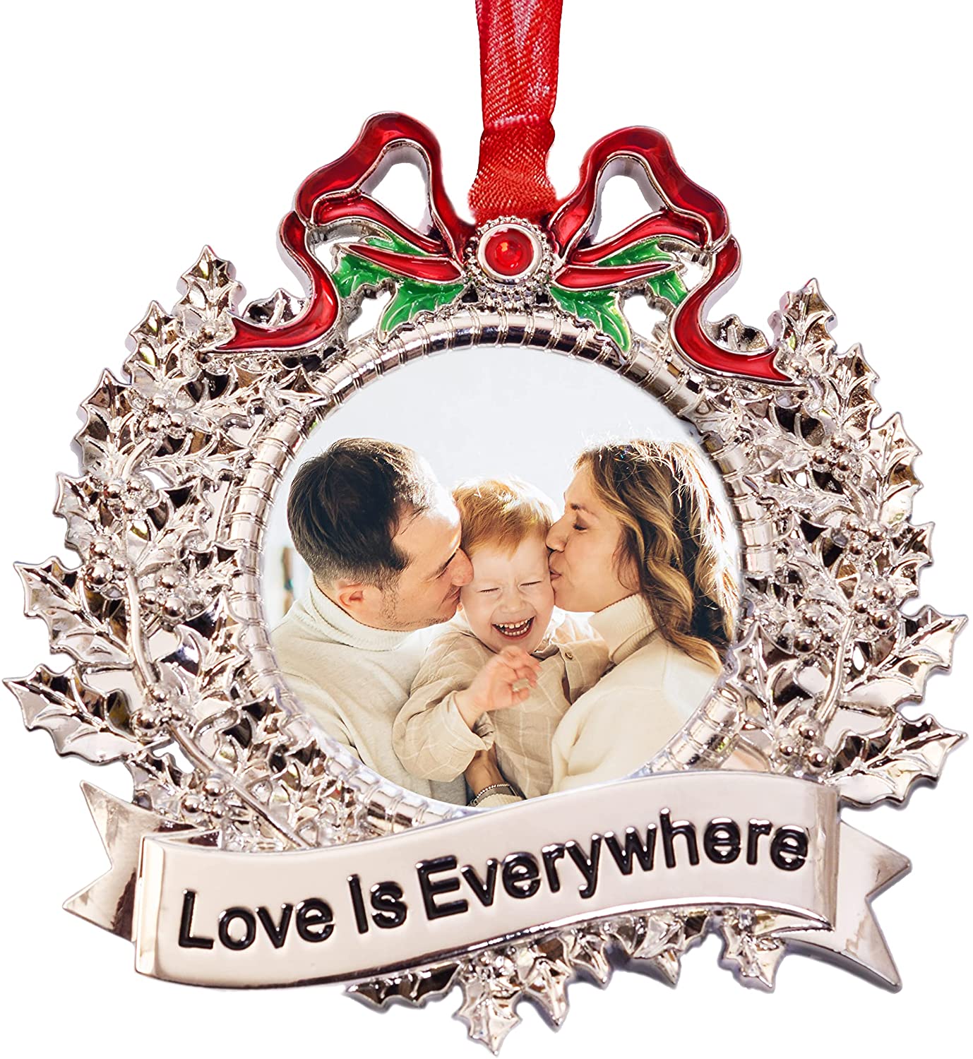 Custom Logo Decorations Diy vintage Luxury Personalized Family Ball Angel Wings Cat Dog Bulk Xmas Metal Christmas Tree Ornaments