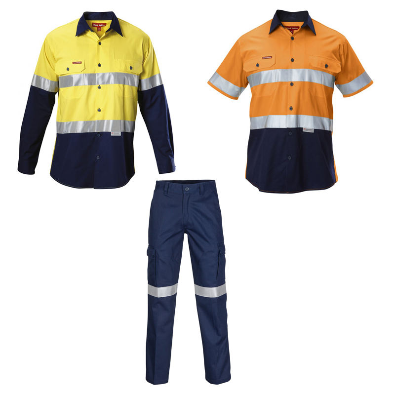 Cotton/ Poly Men Safety Orange Shirt Protective Work Clothing