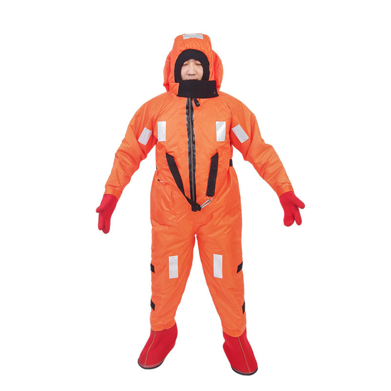 Hot red adult thermal insulation and lifesaving protective clothing with signal lamp, safety clothing, CCS certification