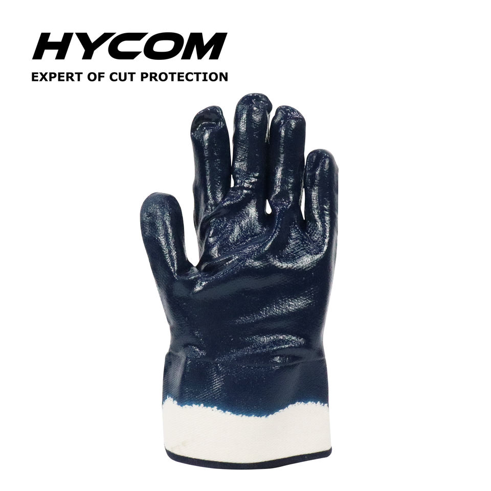 Hycom CA-FN Heavy Duty Ansell ANSI A2 Cut Level Full Nitrile Coating with Good Grip Performance Safety Glove