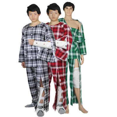 Reusable Standard hospital pajama Polka Dot Printing hospital gown Patient Gowns uniform Sick clothes