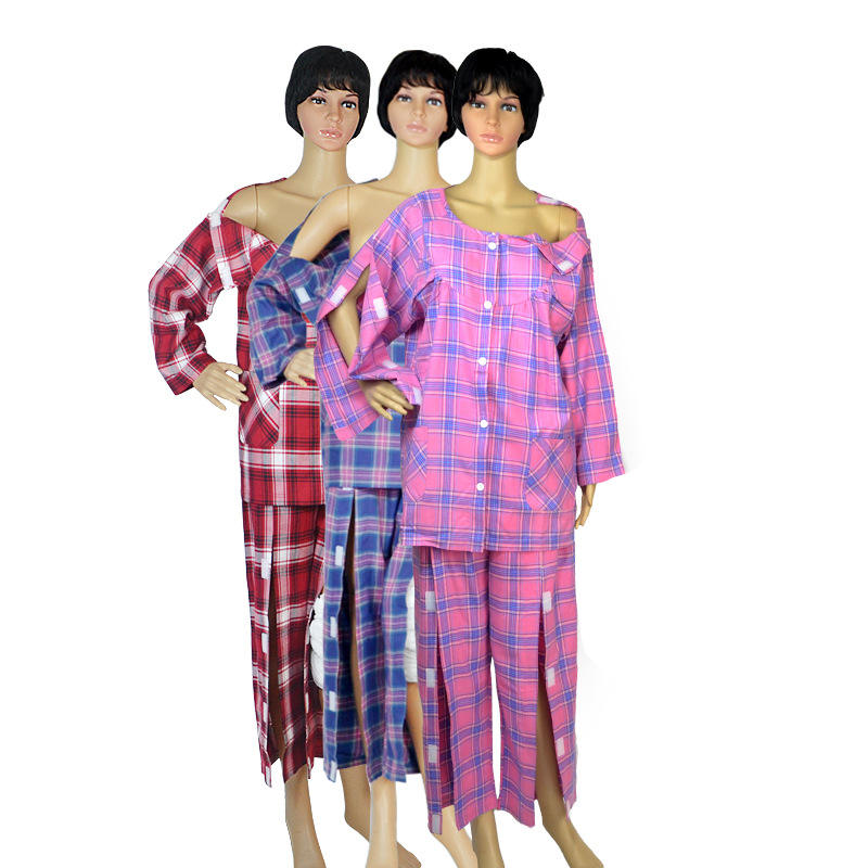 Fracture Patient Care Suite, Paralysis Long Time Clothing Easy to Wear Off Sick Clothes, Incontinence Pajamas For Women