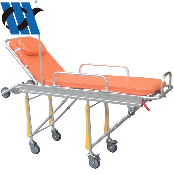 YC-BDST203 Cheap Price Medical Emergency Rescue Trolley Auto-loading Ambulance Folding Stretcher With Wheels For Sale