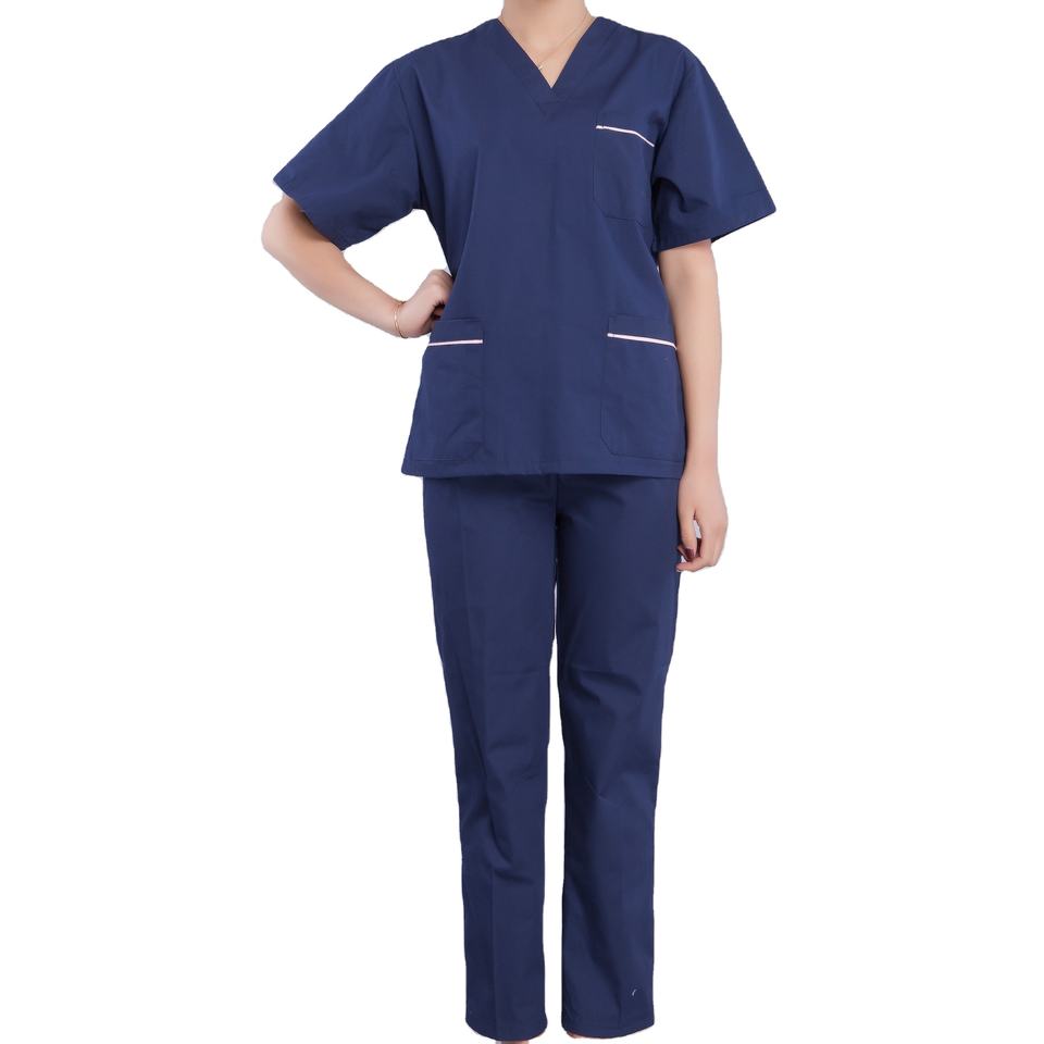 Cotton surgical clothes Dental pharmacy doctor's uniform v-neck nurse uniform