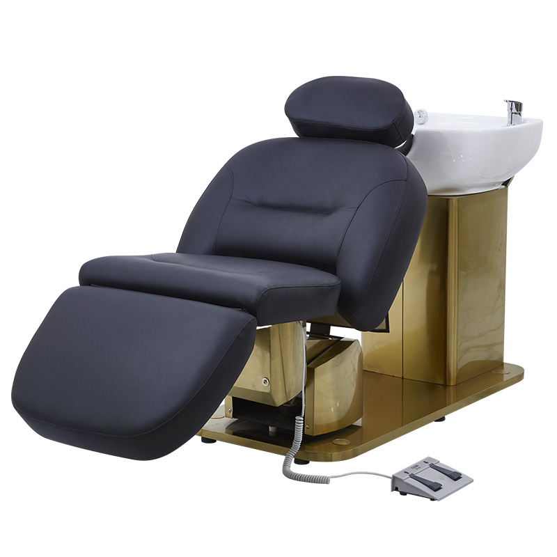 Barber shop electric shampoo bed can lift and rotate scalp care multifunctional shampoo chair