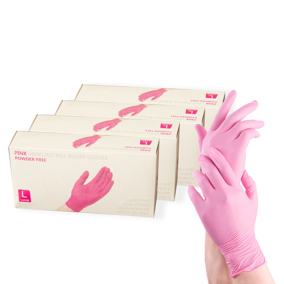 Nitrile powder free 4mil pink glove black disposable nitrile disposable gloves for women housework