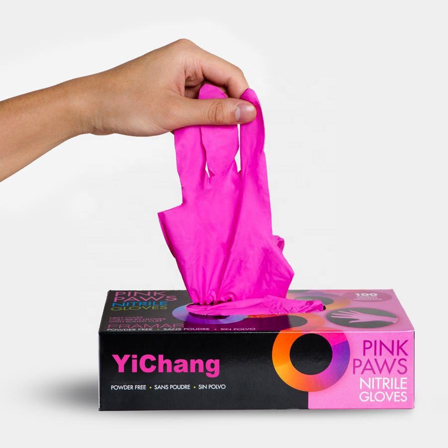 Supplier Latex Nitrile Vinyl Blend Mixed 100pcs Box Pink Latex Glove Medical Disposable