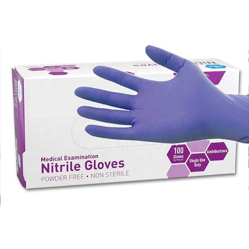 Synthetic Nitrile Purple Nitrile Gloves Malaysia Pink Disposable Gloves 100pcs