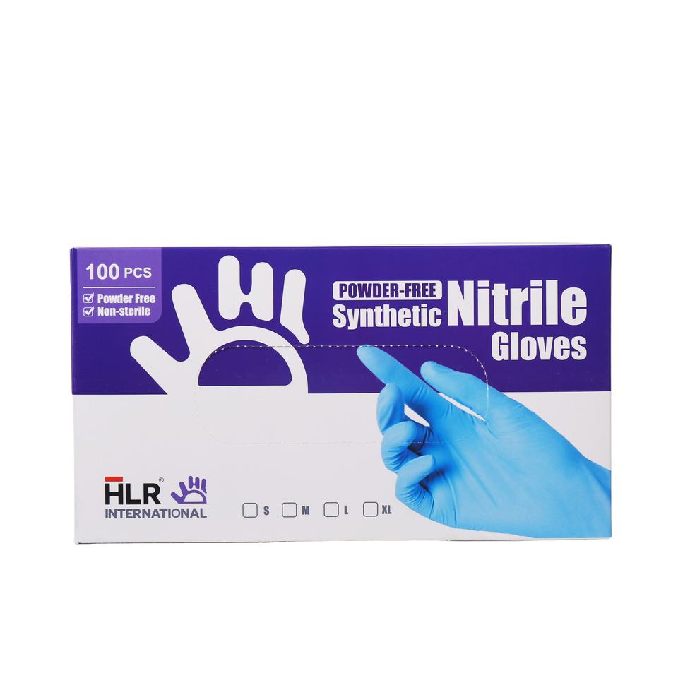 HLR Nitrile Glove Powder Free General Medical Supplies Box packing Disposable Nitrile Gloves EN455