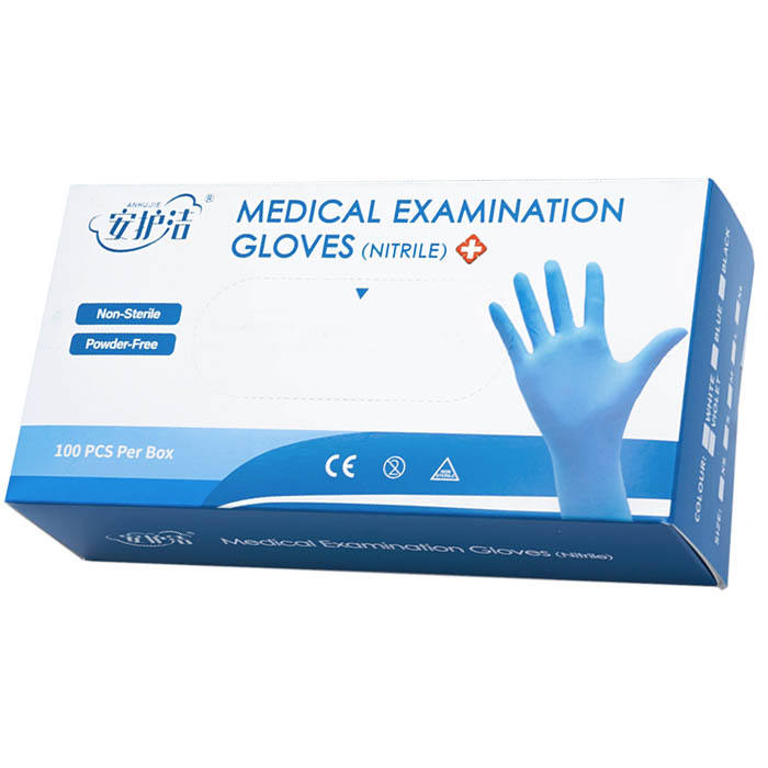 Factory OEM Colors Surgical Disposable Guantes De Nitrilo Blue Nitrile Gloves Safety Powder Free Medic Gloves Examination