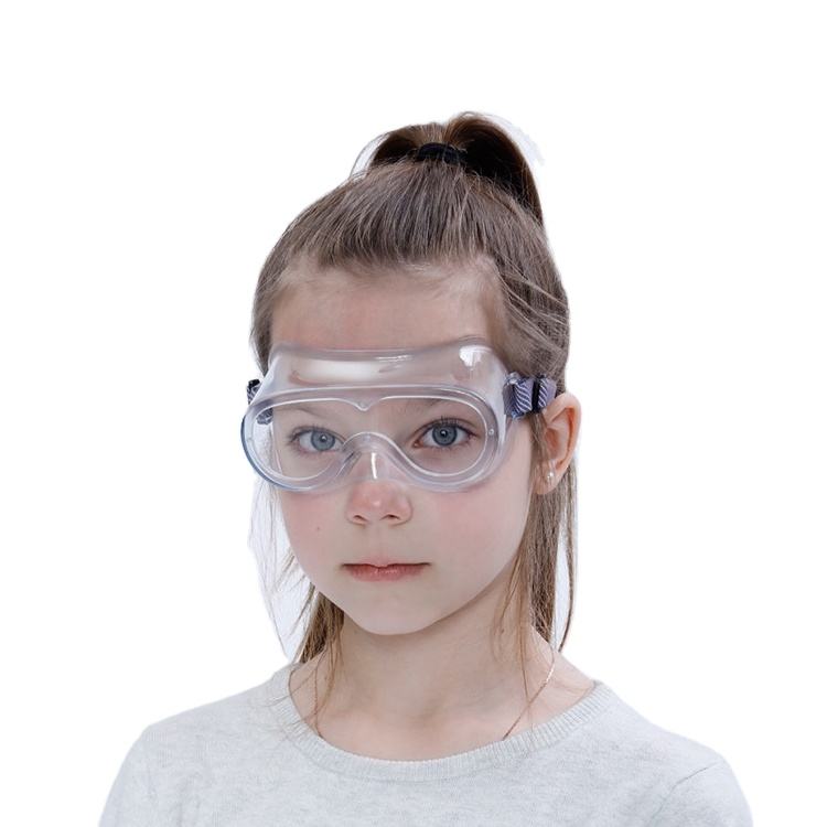 Wholesale Transparent Anti Fog Children Protective Goggles Adjustable Band Clear Safety Glasses for Kids