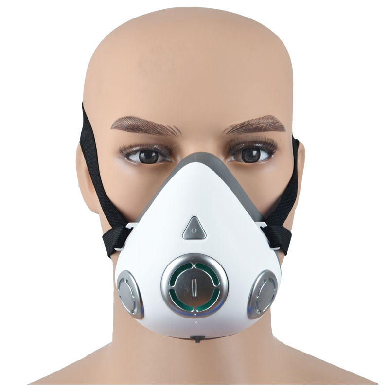 Electronic mask air purifier with breathing valve riding electric smart mask
