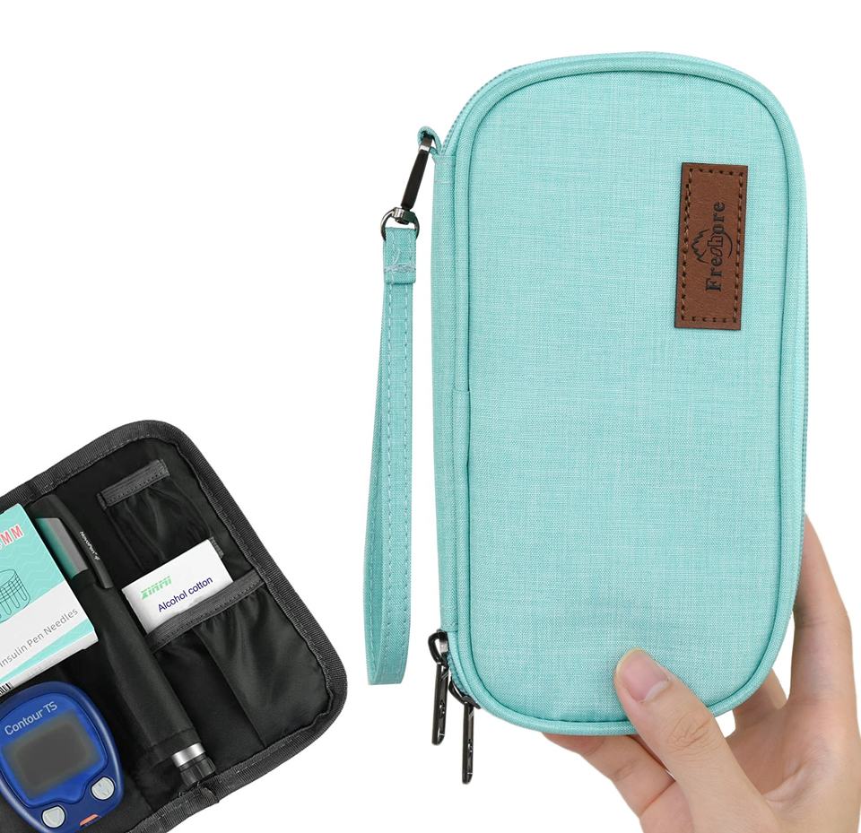 Insulin Cooler Travel Case Diabetes Supply Storage Bag With 2 Ice Pack for Men Women Diabetic Medication Cooler