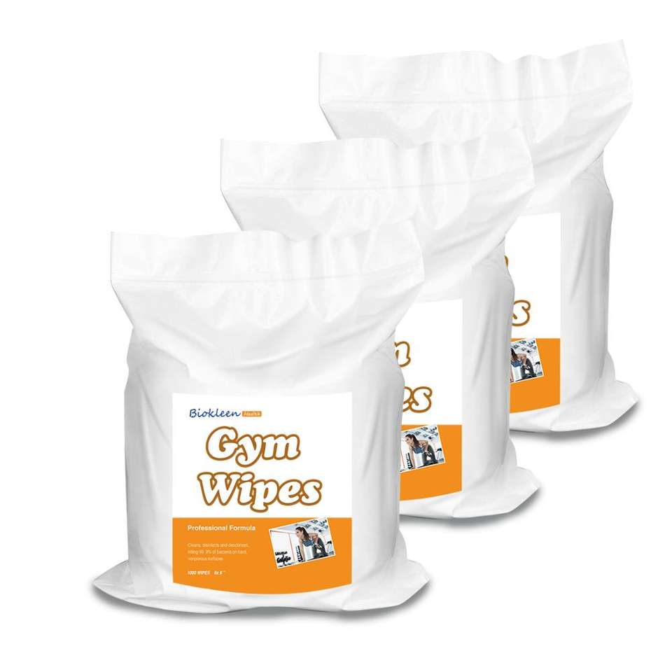 Biokleen Small Moq 1000count Canister Bag Multipurpose Disinfecting Refillable Wipes Gym Wet Wipes Plus Gym Wipes Big Roll