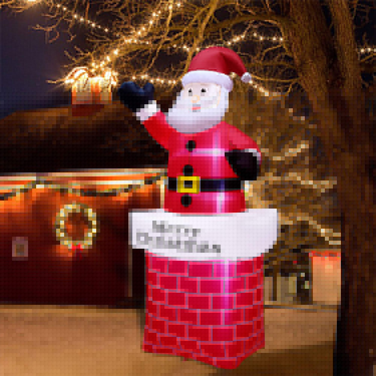 Home Party Decoration Quick Air Blown 5/6/7 Ft Tall Inflatable Santa For Christmas