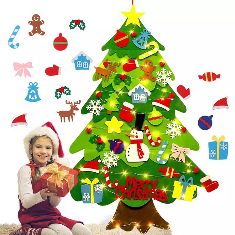 Best Wholesale Supplies Kids Ornament Pendant Set Decoration DIY Felt Tree Christmas