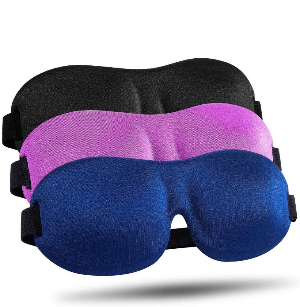 No Pressure Seamless Stereo 3D Contoured 100% Blackout Eye Mask for Sleeping with Adjustable Strap