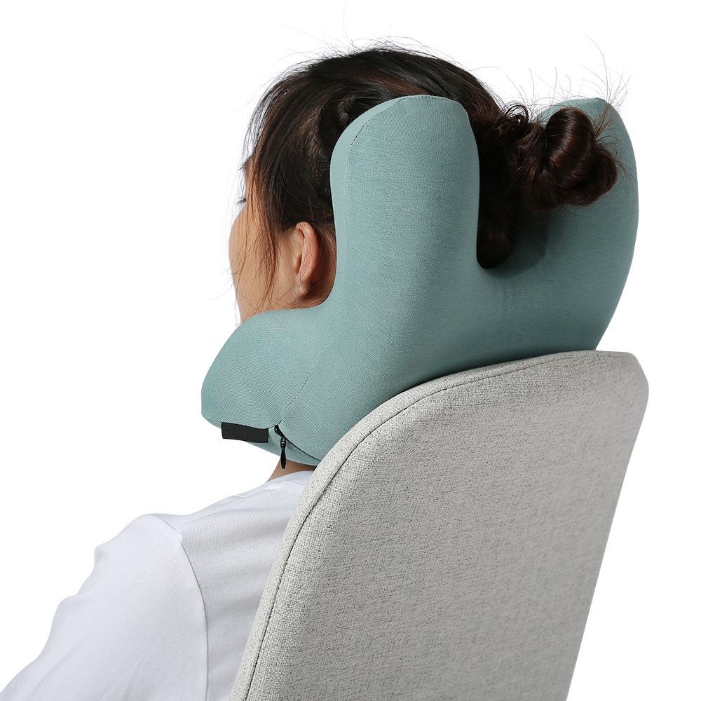 Portable Travel Pillow Custom Logo Memory Form Cooling Silicone Travel Neck Pillow Chin Support Travel Pillow