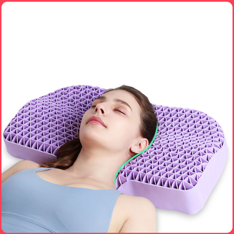 Customized Wholesale Purple Breathable Comfortable Silicone Beauty Gel Tpe Pillow
