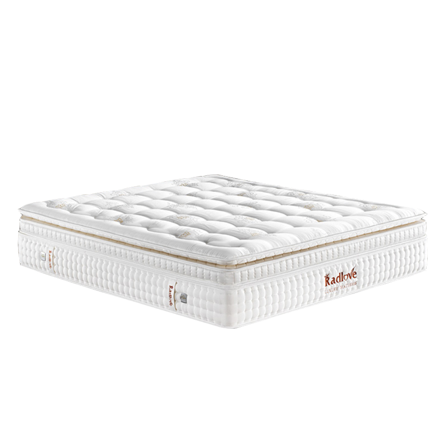 Luxury latex mattress by storm 100% natural rubber boxed pocket spring hotel king/queen or memory foam mattress