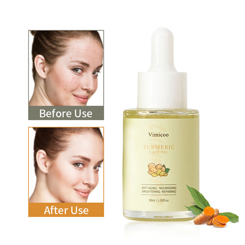 Low MOQ Private Label Vitamin E Organic Herbal Facial Skin Care Anti Aging Tumeric Face Serum Turmeric Essential Oil