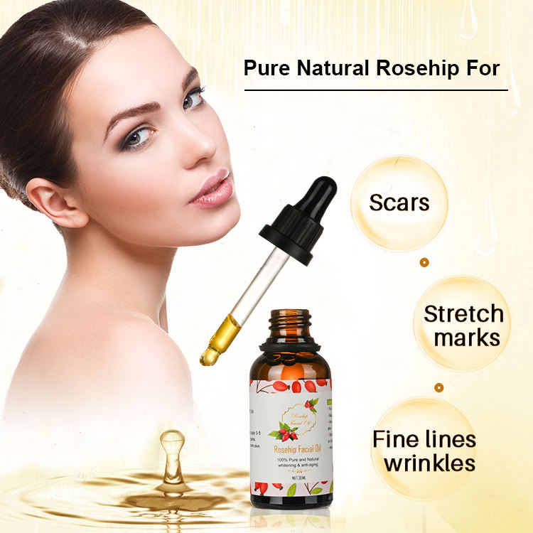 100% Pure Cold Pressed Organic Rosehip Seed Oil for Face Anti Wrinkles Anti Aging Moisturizer Anti Scar Treatment Rosehip Oil