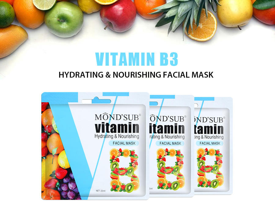 Mond'sub Vitamin B beauty cosmetic organic non woven face sheet niacinamide whitening facial mask