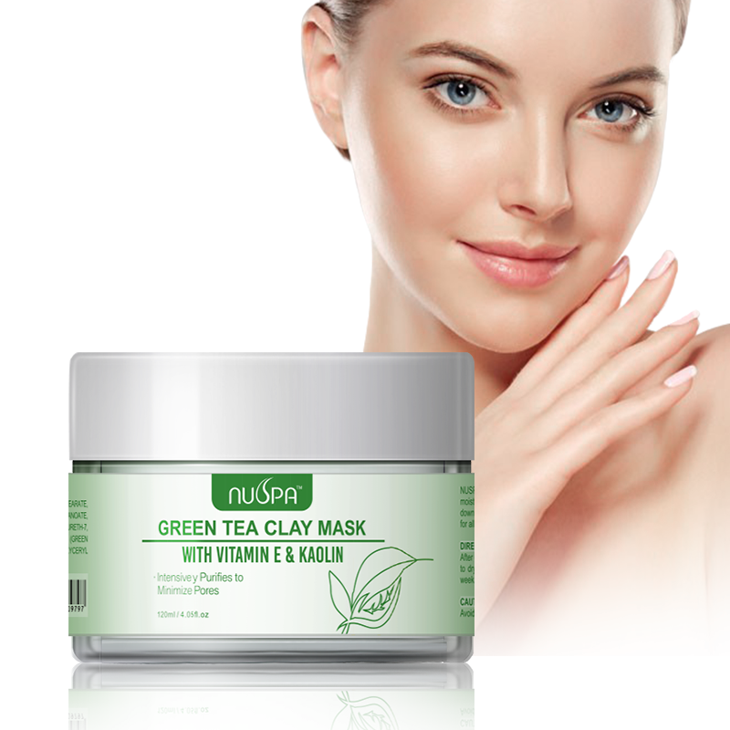 Free Sample Wholesale Skin Care Oil Control Green Tea Face Clay Masque Facial Mask