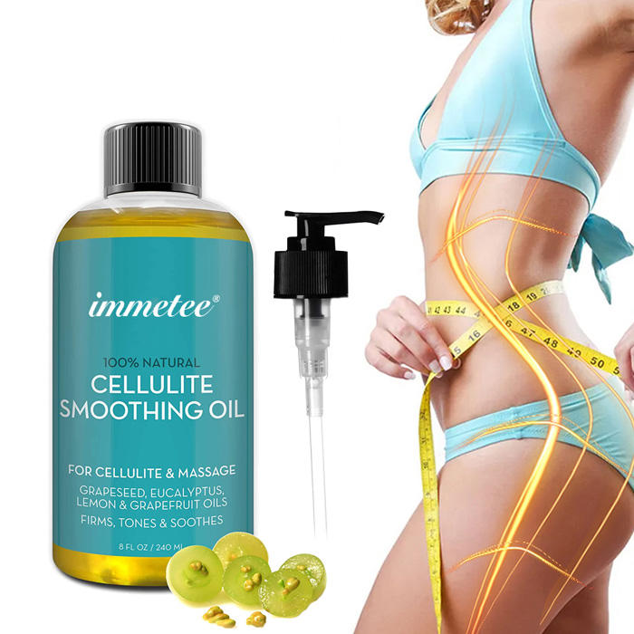 Private label anti cellulite massage oil pure organic Grape seed fat burning body slimming oil