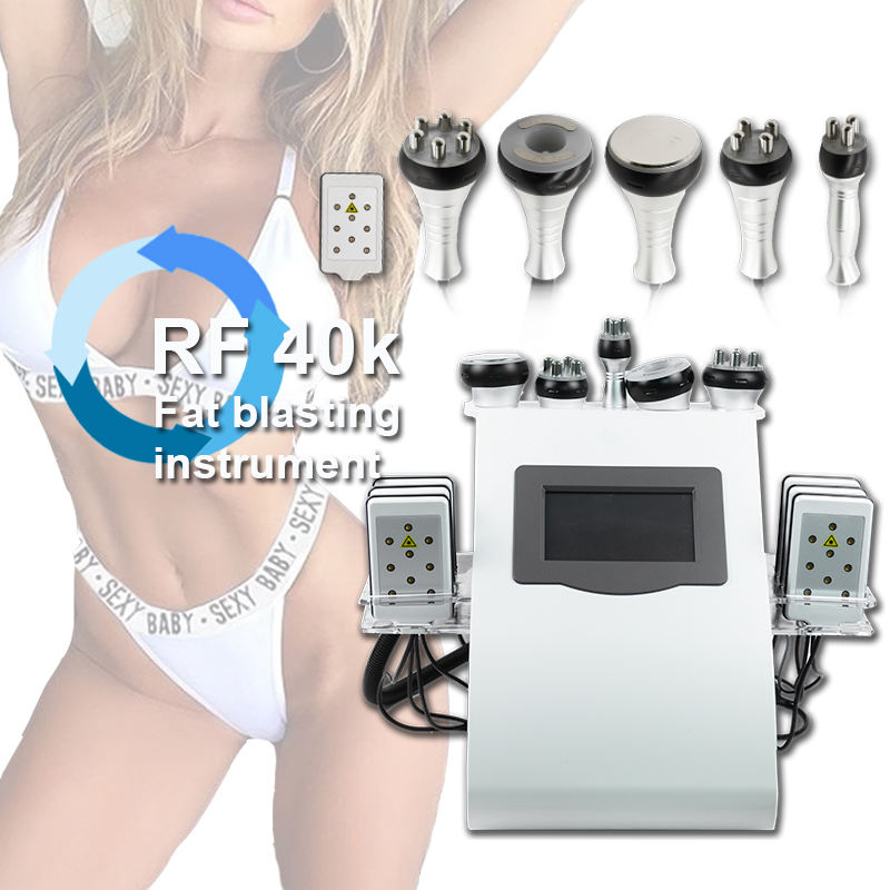 6 In 1 Ultrasound Rf Lipo Laser 40k Ultrasonic Cavitation Lipolaser Weight Loss Beauty Equipment Body Slimming Machine