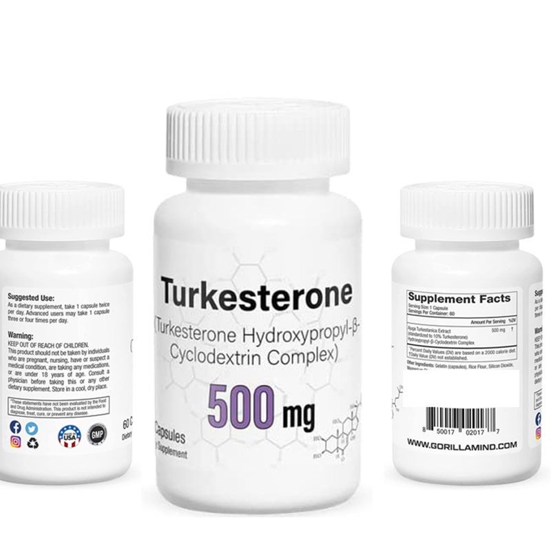 Private Label 10% 40% 500Mg Powder Extract Turkesterone Tablets Turkesterone Capsules Pills For Enhanced Bioavailability