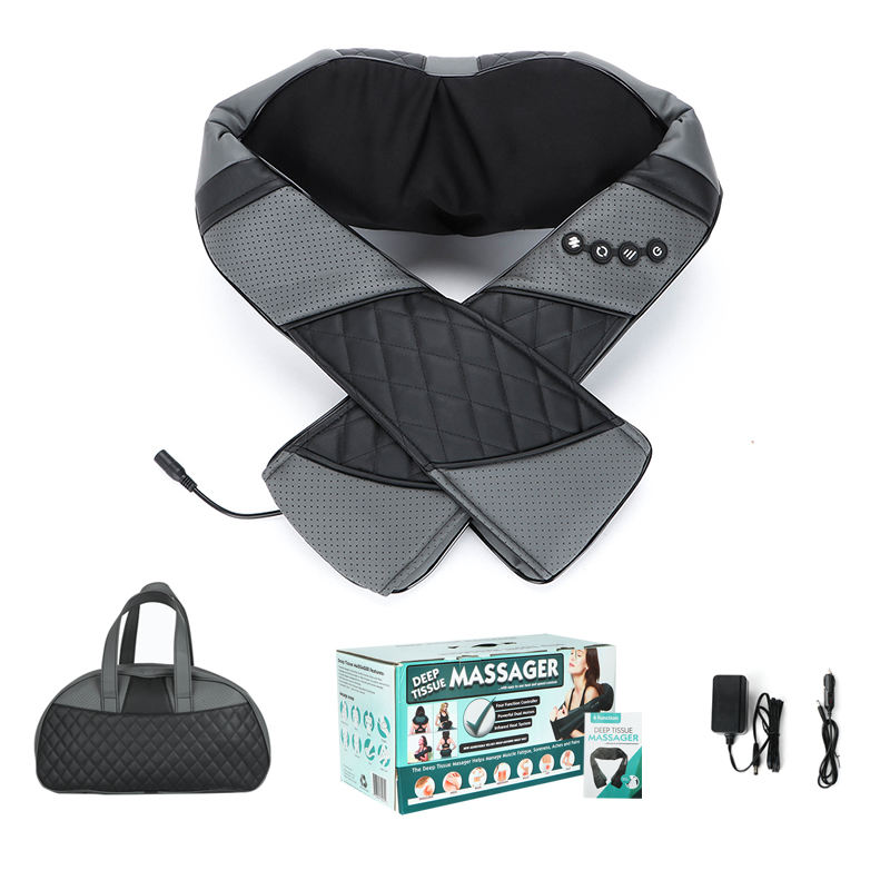Portable shiatsu neck and shoulder massager with heating electric smart neck massage