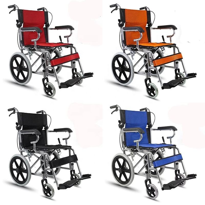 High quality Lightweight manual wheelchair portable folding hand push adult disabled elderly home user outside wheelchair