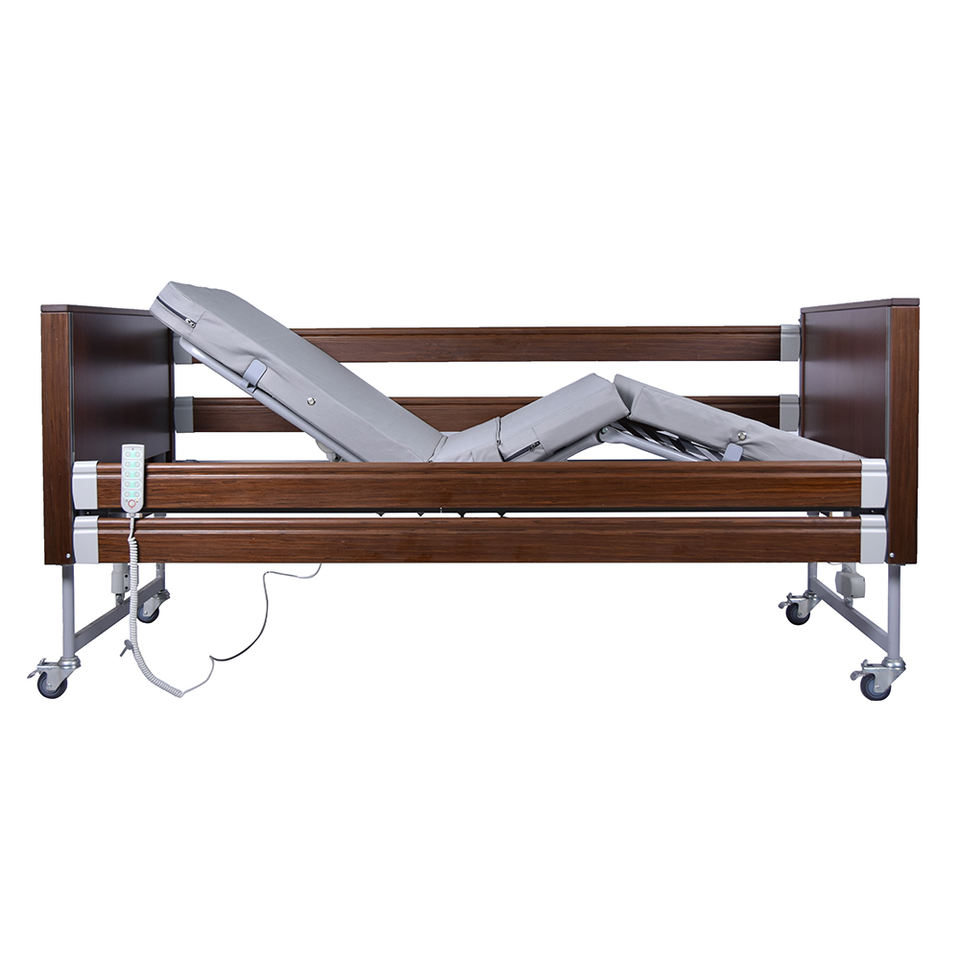 Height Adjustment 385--810mm Multi Function Nursing Electric Hospital Bed Electric Mobility Care Bed Wood Cared Bed