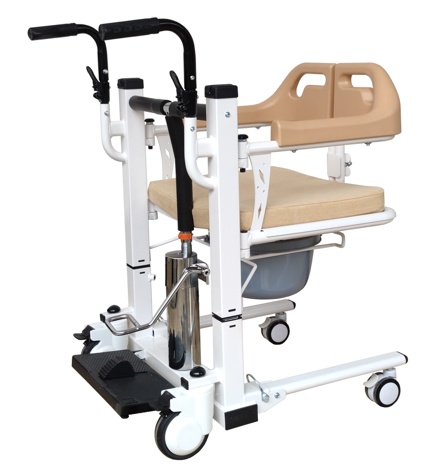 Mobil Commode Chair Patient Transfer Wheelchair with Commode for Disabled